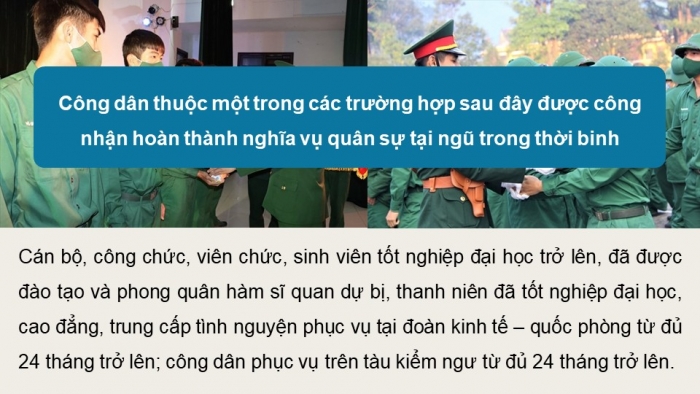 Giáo án điện tử Quốc phòng an ninh 11 kết nối Bài 2: Luật Nghĩa vụ quân sự và trách nhiệm của học sinh