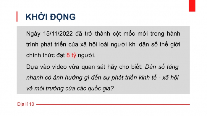 Giáo án điện tử địa lí 10 chân trời bài 21:Phân bố dân cư và đô thị hóa