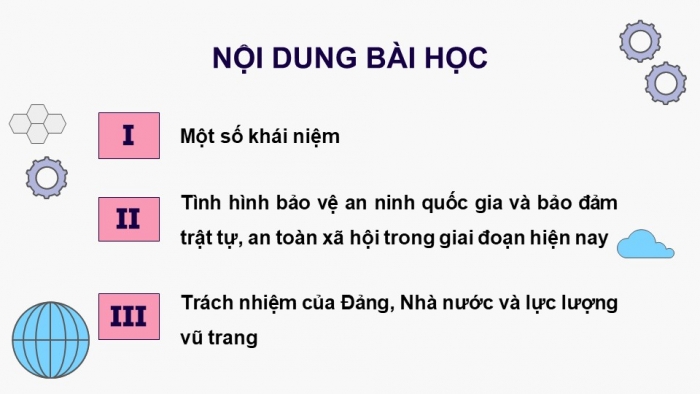 Giáo án điện tử Quốc phòng an ninh 10 cánh diều Bài 5: Bảo vệ an ninh quốc gia và bảo đảm trật tự, an toàn xã hội