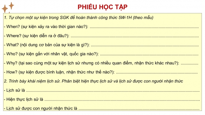 Giáo án điện tử Lịch sử 10 cánh diều Bài 1: Hiện thực lịch sử và lịch sử được con người nhận thức