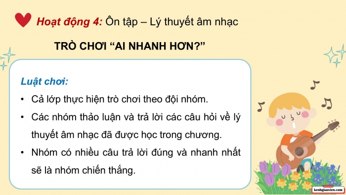 Giáo án điện tử Âm nhạc 9 kết nối Tiết 35: Ôn tập và kiểm tra cuối Học kì II