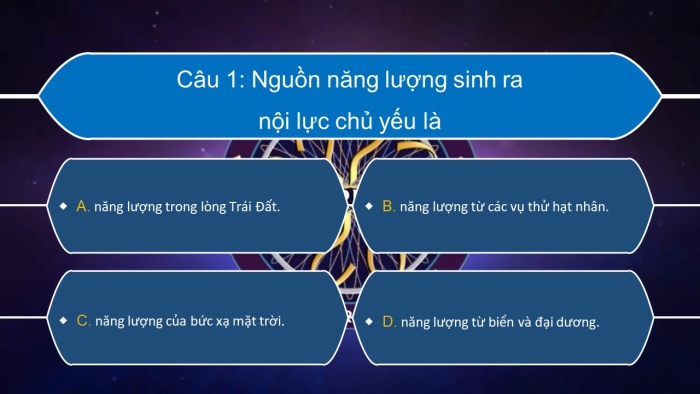 Trò chơi khởi động Địa lí 6 chân trời Bài 10: Quá trình nội sinh và ngoại sinh. Các dạng địa hình chính. Khoáng sản