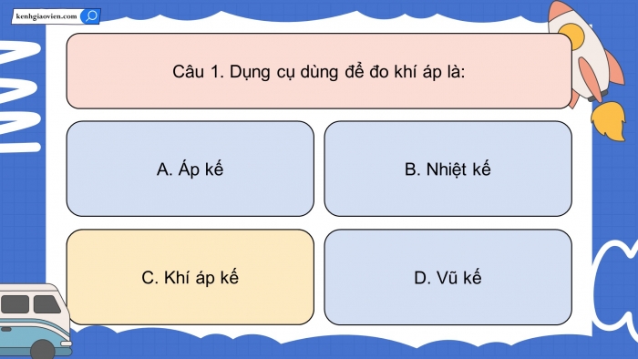 Trò chơi khởi động Địa lí 6 kết nối Bài 15: Lớp vỏ khí của Trái Đất. Khí áp và gió