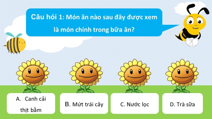 Trò chơi khởi động Công nghệ 6 chân trời Bài 4: Thực phẩm và dinh dưỡng