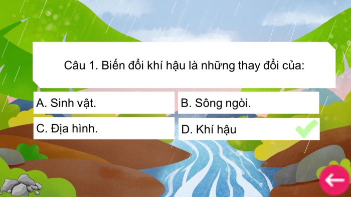 Trò chơi khởi động Địa lí 6 cánh diều Bài 15: Biến đổi khí hậu và ứng phó với biến đổi khí hậu