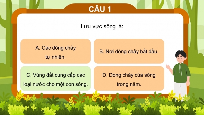 Trò chơi khởi động Địa lí 6 cánh diều Bài 18: Sông. Nước ngầm và băng hà