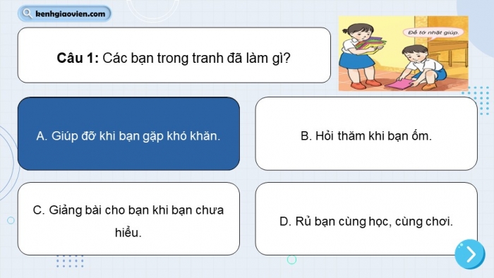 Trò chơi khởi động Đạo đức 2 kết nối Bài 4: Yêu quý bạn bè