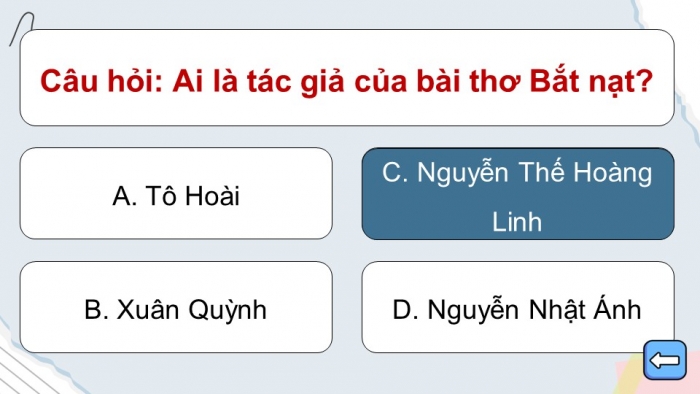 Trò chơi khởi động Ngữ văn 6 kết nối Bài 1: Bắt nạt
