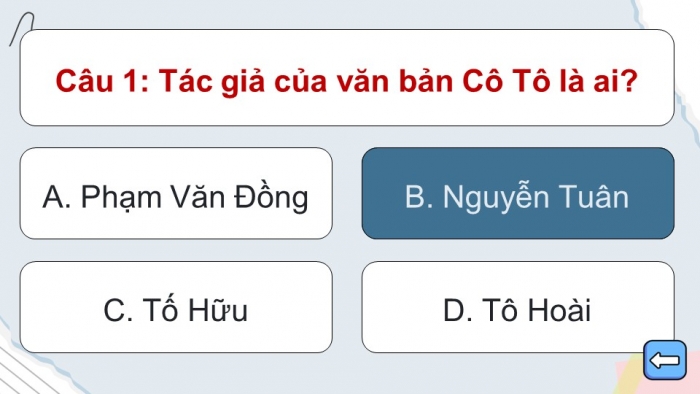 Trò chơi khởi động Ngữ văn 6 kết nối Bài 5: Cô Tô