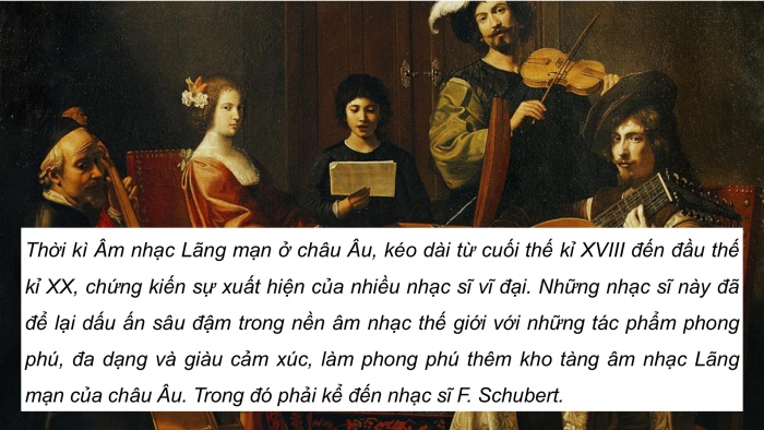 Giáo án điện tử Âm nhạc 9 kết nối Tiết 29: Thường thức âm nhạc Nhạc sĩ Franz Peter Schubert và khúc nhạc Serenade, Ôn bài hát Donna Donna