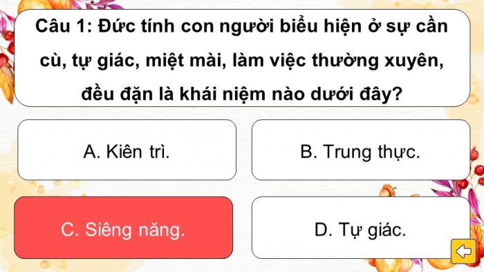 Trò chơi khởi động Công dân 6 kết nối Bài 3: Siêng năng, kiên trì