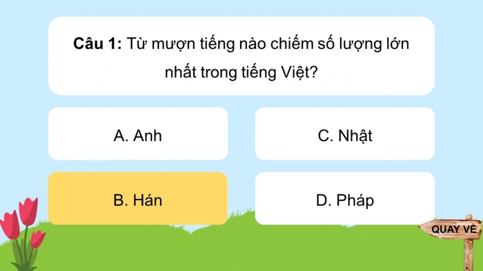 Trò chơi khởi động Ngữ văn 6 kết nối Bài 9: Từ mượn