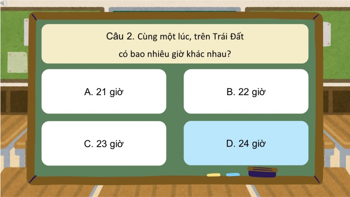 Trò chơi khởi động Địa lí 6 chân trời Bài 6: Chuyển động tự quay quanh trục của Trái Đất và hệ quả
