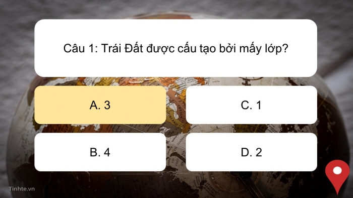 Trò chơi khởi động Địa lí 6 chân trời Bài 9: Cấu tạo của Trái Đất. Các mảng kiến tạo. Động đất và núi lửa