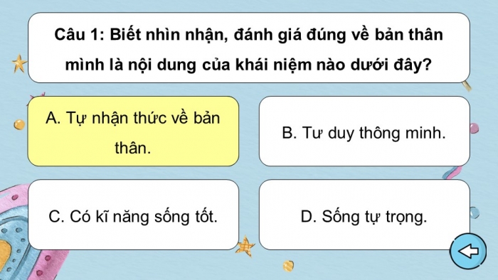 Trò chơi khởi động Công dân 6 kết nối Bài 6: Tự nhận thức bản thân