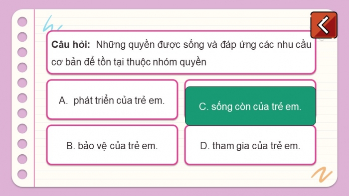 Trò chơi khởi động Công dân 6 chân trời Bài 12: Thực hiện quyền trẻ em