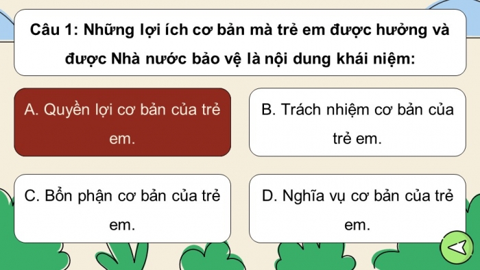 Trò chơi khởi động Công dân 6 kết nối Bài 11: Quyền cơ bản của trẻ em