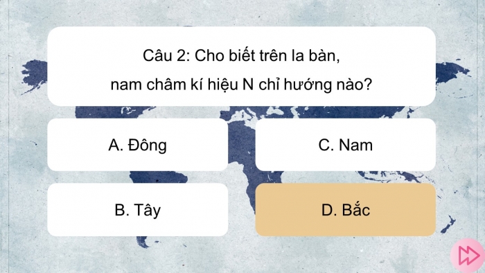 Trò chơi khởi động Địa lí 6 cánh diều Bài 8: Xác định phương hướng ngoài thực địa