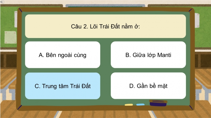 Trò chơi khởi động Địa lí 6 cánh diều Bài 9: Cấu tạo của Trái Đất. Các mảng kiến tạo. Núi lửa và động đất