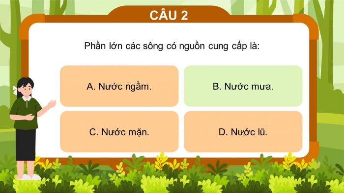 Trò chơi khởi động Địa lí 6 cánh diều Bài 18: Sông. Nước ngầm và băng hà