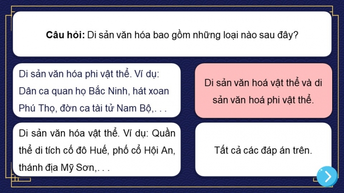 Trò chơi khởi động Công dân 7 kết nối Bài 5: Bảo tồn di sản văn hoá