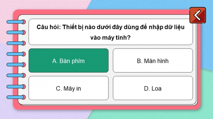 Trò chơi khởi động Tin học 7 kết nối Bài 1: Thiết bị vào – ra