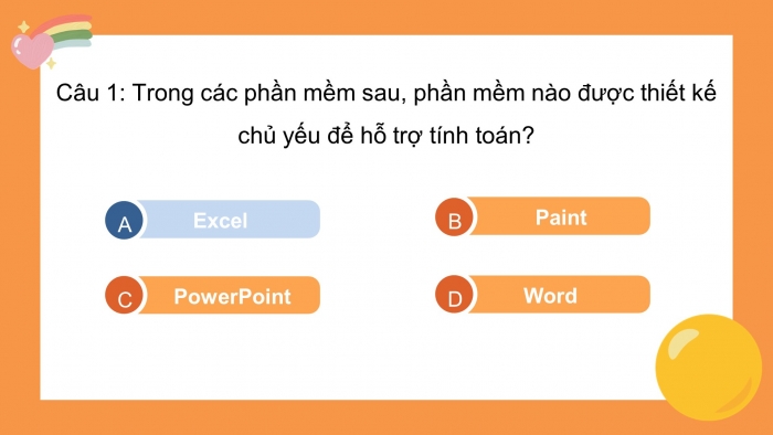 Trò chơi khởi động Tin học 7 kết nối Bài 8: Công cụ hỗ trợ tính toán