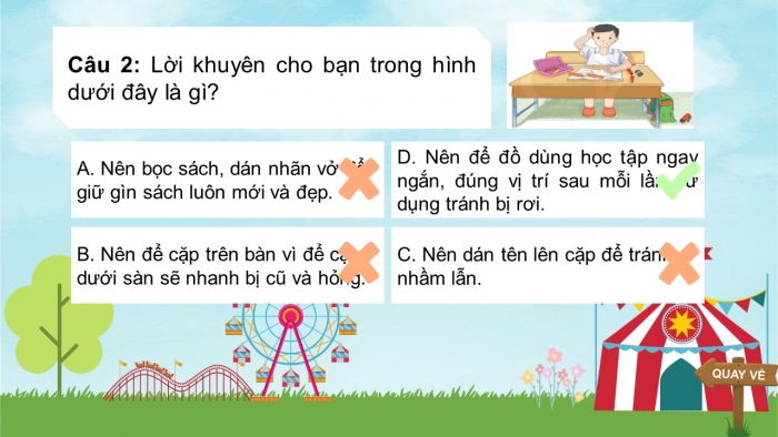 Trò chơi khởi động Đạo đức 2 kết nối Bài 7: Bảo quản đồ dùng cá nhân