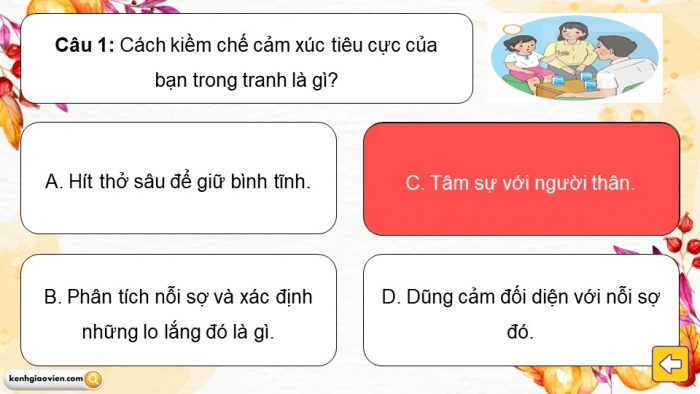 Trò chơi khởi động Đạo đức 2 kết nối Bài 10: Kiềm chế cảm xúc tiêu cực