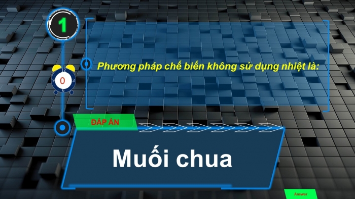 Trò chơi khởi động Công nghệ 6 kết nối Bài 5: Phương pháp bảo quản và chế biến thực phẩm