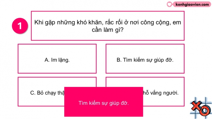 Trò chơi khởi động Đạo đức 2 kết nối Bài 13: Tìm kiếm sự hỗ trợ ở nơi công cộng