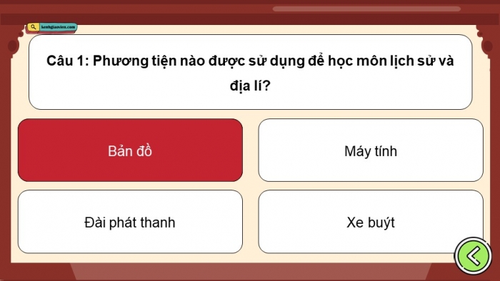 Trò chơi khởi động Lịch sử và Địa lí 4 kết nối tri thức