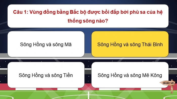 Trò chơi khởi động Lịch sử Địa lí 4 kết nối Bài 8: Thiên nhiên vùng Đồng bằng Bắc Bộ