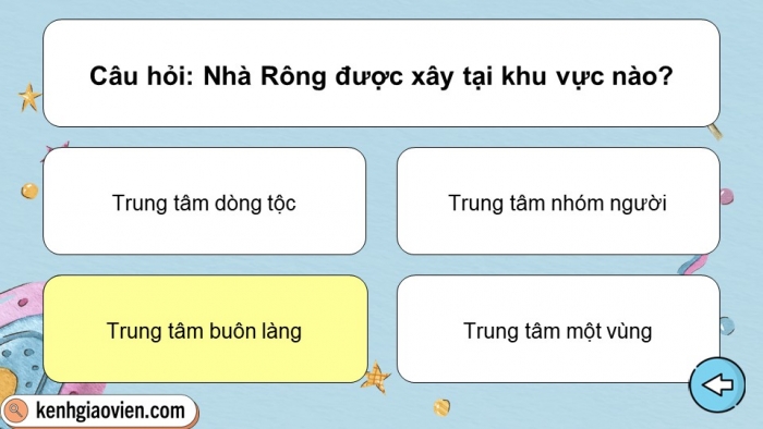 Trò chơi khởi động Lịch sử Địa lí 4 kết nối Bài 23: Lễ hội Cồng chiêng Tây Nguyên