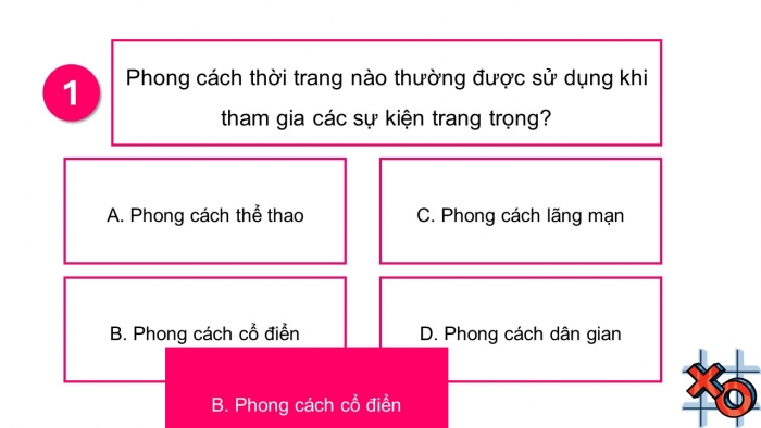 Trò chơi khởi động Công nghệ 6 kết nối Bài 9: Thời trang