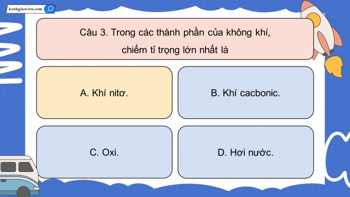 Trò chơi khởi động Địa lí 6 kết nối Bài 15: Lớp vỏ khí của Trái Đất. Khí áp và gió