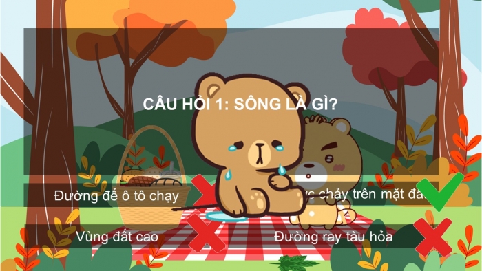 Trò chơi khởi động Địa lí 6 kết nối Bài 20: Sông và hồ. Nước ngầm và băng hà