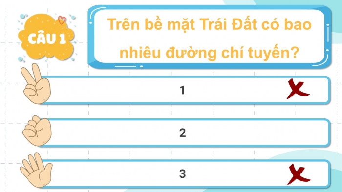 Trò chơi khởi động Địa lí 6 kết nối Bài 25: Sự phân bố các đới thiên nhiên trên Trái Đất