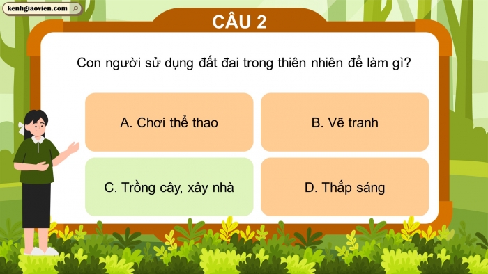 Trò chơi khởi động Địa lí 6 kết nối Bài 28: Mối quan hệ giữa con người và thiên nhiên