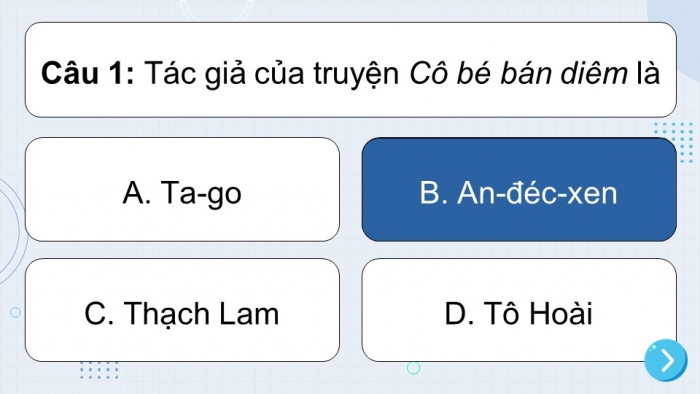 Trò chơi khởi động Ngữ văn 6 kết nối Bài 3: Cô bé bán diêm