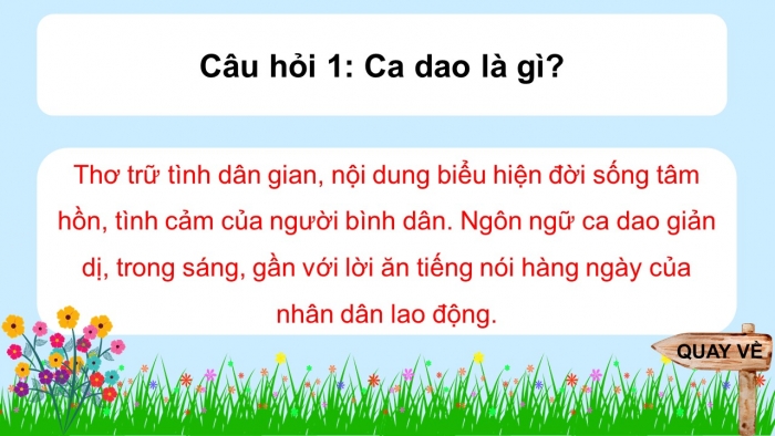 Trò chơi khởi động Ngữ văn 6 kết nối Bài 4: Chùm ca dao về quê hương đất nước