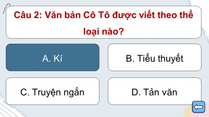 Trò chơi khởi động Ngữ văn 6 kết nối Bài 5: Cô Tô