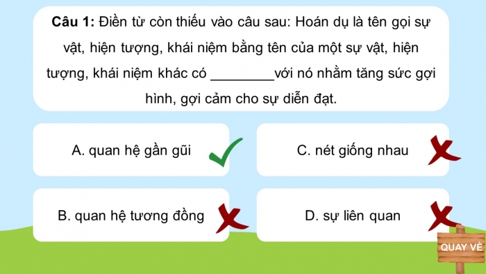 Trò chơi khởi động Ngữ văn 6 kết nối Bài 7: Nghĩa của từ ngữ, Biện pháp tu từ