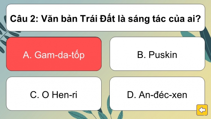 Trò chơi khởi động Ngữ văn 6 kết nối Bài 9: Trái Đất