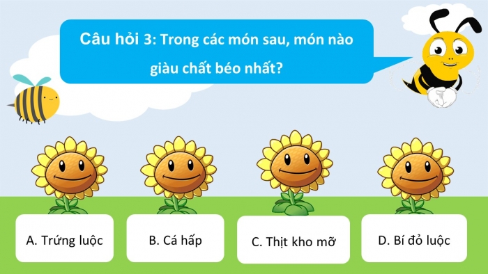 Trò chơi khởi động Công nghệ 6 chân trời Bài 4: Thực phẩm và dinh dưỡng