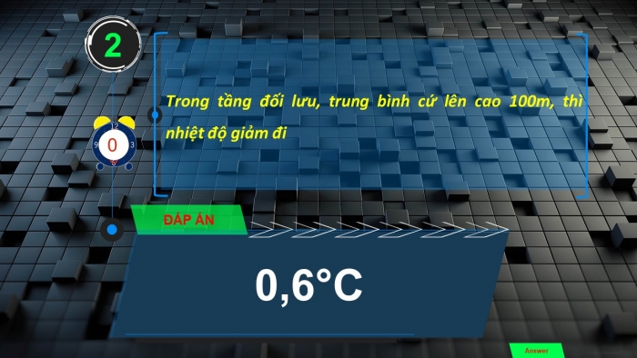 Trò chơi khởi động Địa lí 6 chân trời Bài 12: Lớp vỏ khí. Khối khí. Khí áp và gió trên Trái Đất