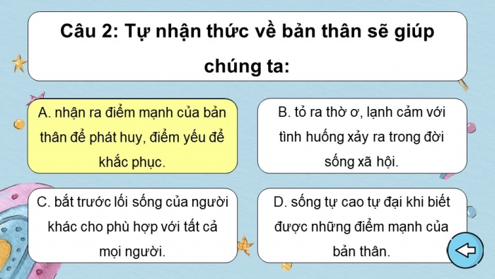 Trò chơi khởi động Công dân 6 kết nối Bài 6: Tự nhận thức bản thân