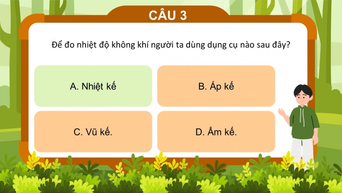 Trò chơi khởi động Địa lí 6 chân trời Bài 13: Thời tiết và khí hậu. Các đới khí hậu trên Trái Đất