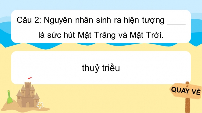 Trò chơi khởi động Địa lí 6 chân trời Bài 18: Biển và đại dương