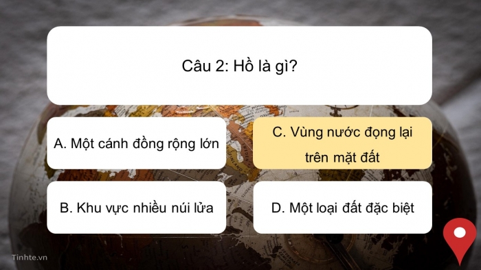 Trò chơi khởi động Địa lí 6 chân trời Bài 17: Sông và hồ